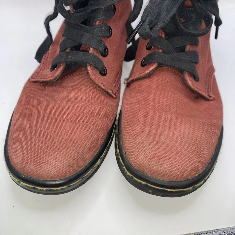 Women’s Dr Martens Maelly Maroon Canvas Eye Ankle Boots Size 6